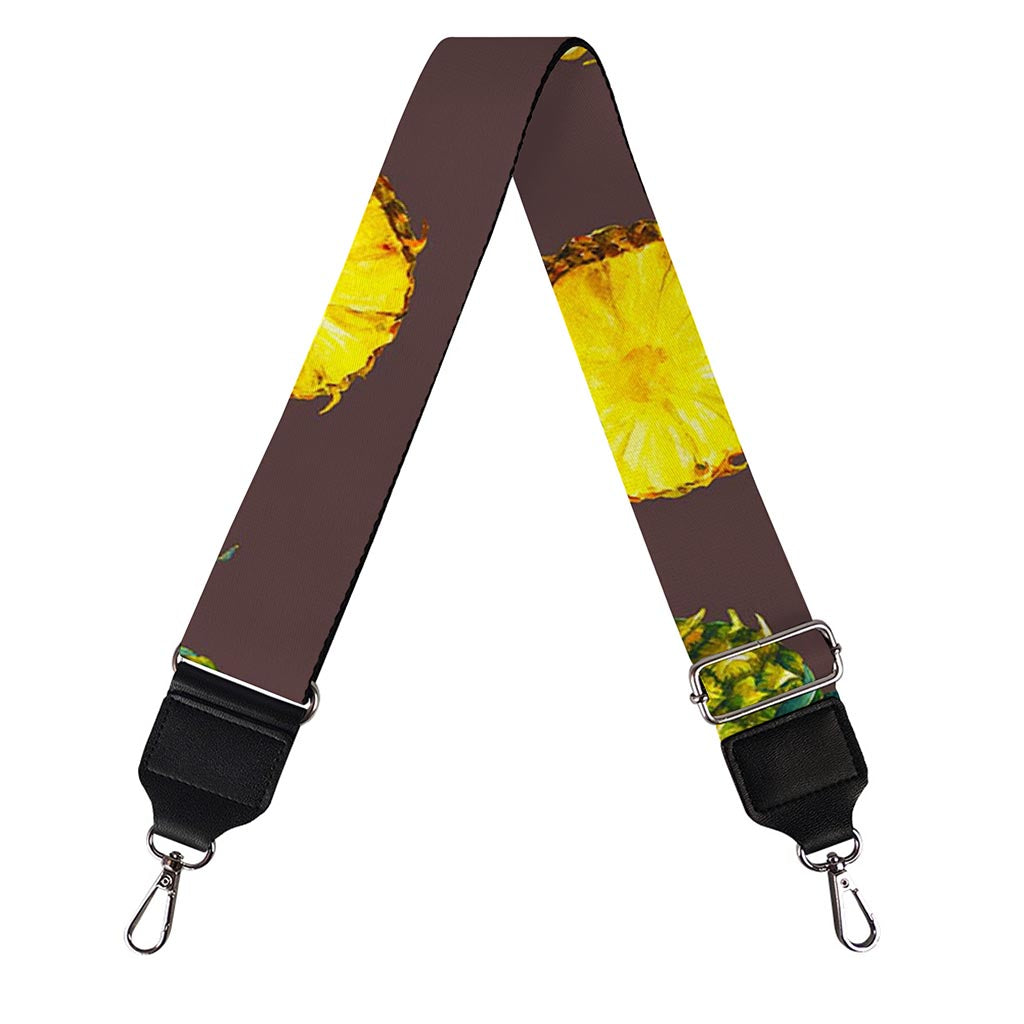 Brown Pineapple Pattern Print Bag Strap