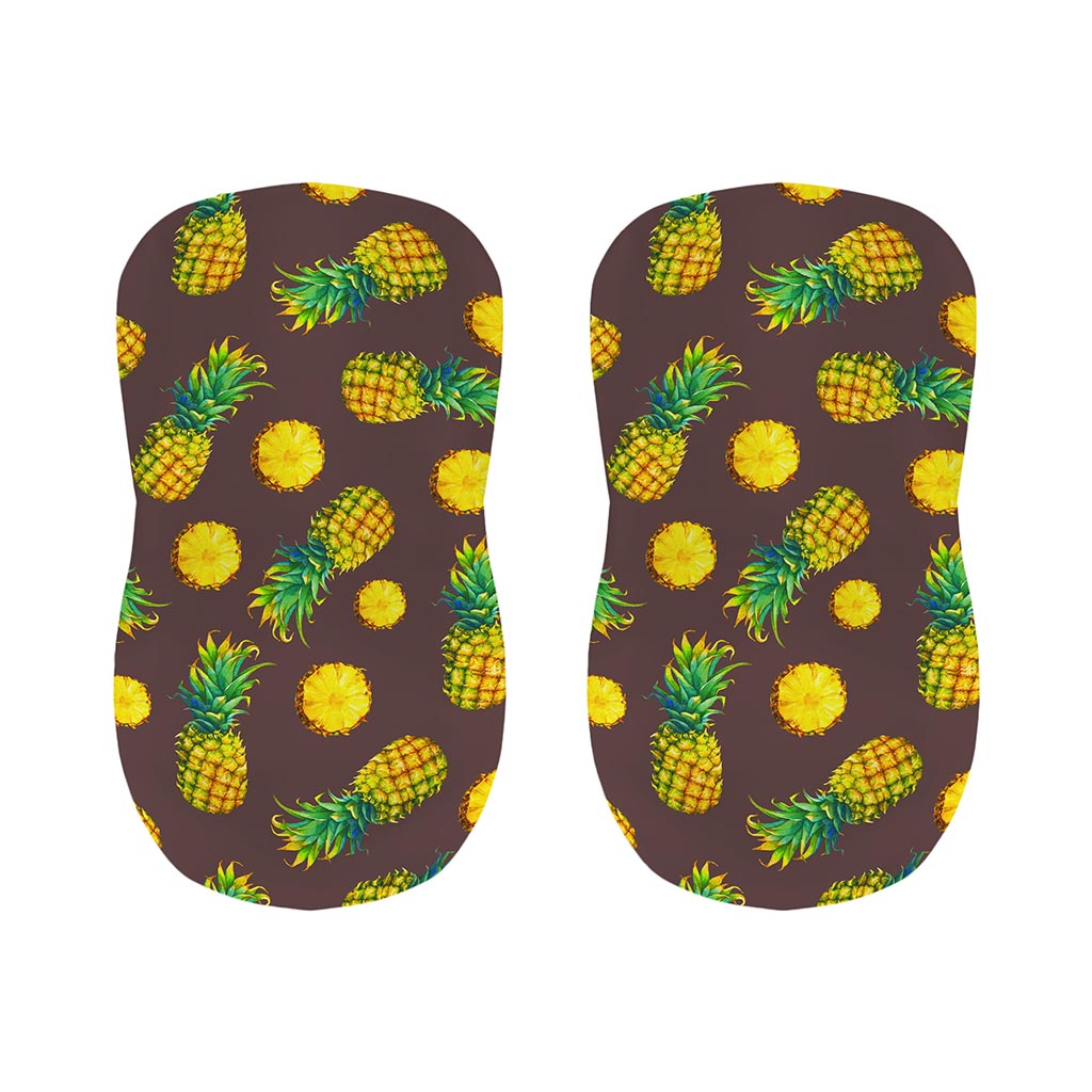 Brown Pineapple Pattern Print Bar Stool Covers