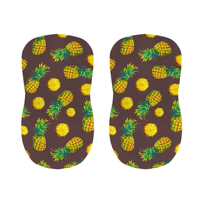 Brown Pineapple Pattern Print Bar Stool Covers