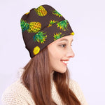 Brown Pineapple Pattern Print Beanie