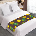 Brown Pineapple Pattern Print Bed Runner