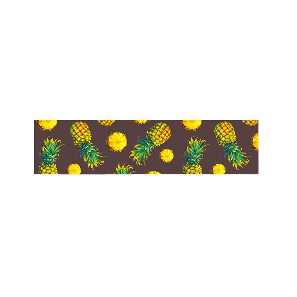 Brown Pineapple Pattern Print Bed Runner