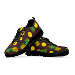 Brown Pineapple Pattern Print Black Running Shoes