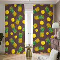 Brown Pineapple Pattern Print Dimout Pencil Pleat Curtains