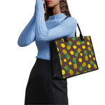 Brown Pineapple Pattern Print Canvas Tote Bag