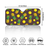 Brown Pineapple Pattern Print Car Windshield Sun Shade