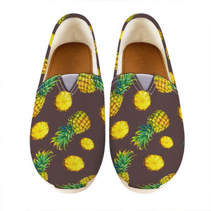 Brown Pineapple Pattern Print Casual Shoes