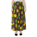 Brown Pineapple Pattern Print Chiffon Maxi Skirt