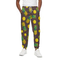 Brown Pineapple Pattern Print Cotton Sweatpants