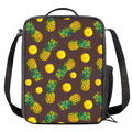 Brown Pineapple Pattern Print Crossbody Lunch Bag