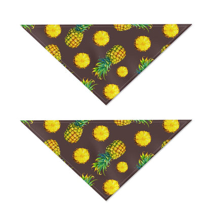 Brown Pineapple Pattern Print Dog Bandana