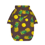 Brown Pineapple Pattern Print Dog Zip Up Hoodie