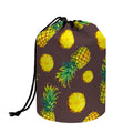 Brown Pineapple Pattern Print Drawstring Makeup Bag