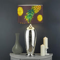 Brown Pineapple Pattern Print Drum Lamp Shade