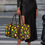 Brown Pineapple Pattern Print Duffle Bag