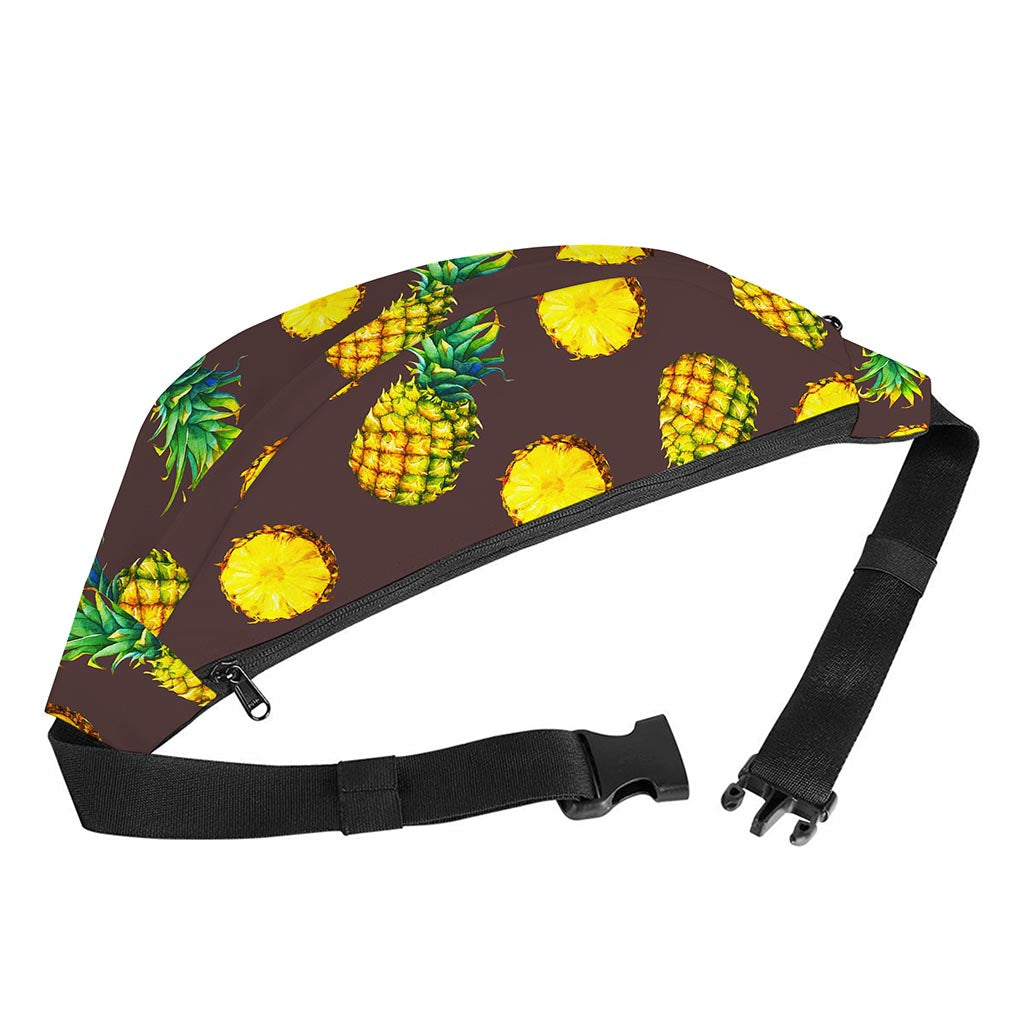 Brown Pineapple Pattern Print Fanny Pack
