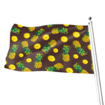Brown Pineapple Pattern Print Flag