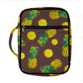 Brown Pineapple Pattern Print Front Pocket Bible Bag