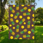 Brown Pineapple Pattern Print Garden Flag