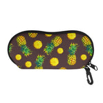 Brown Pineapple Pattern Print Glasses Case