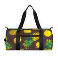 Brown Pineapple Pattern Print Gym Bag