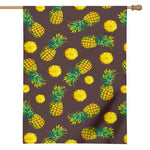 Brown Pineapple Pattern Print House Flag