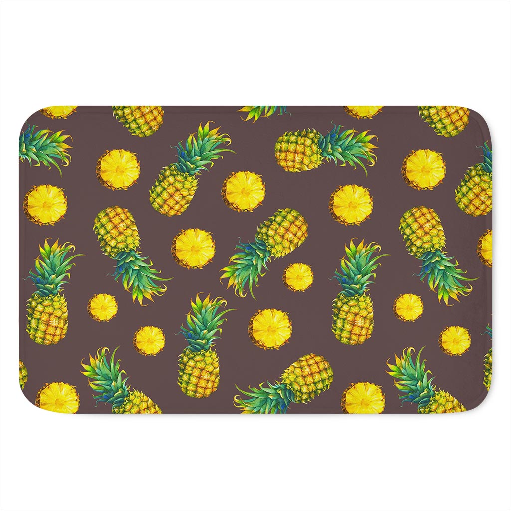 Brown Pineapple Pattern Print Indoor Door Mat