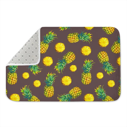 Brown Pineapple Pattern Print Indoor Door Mat