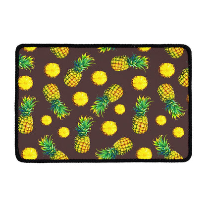 Brown Pineapple Pattern Print Kitchen Mat