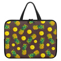 Brown Pineapple Pattern Print Laptop Sleeve With Handle