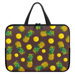 Brown Pineapple Pattern Print Laptop Sleeve With Handle
