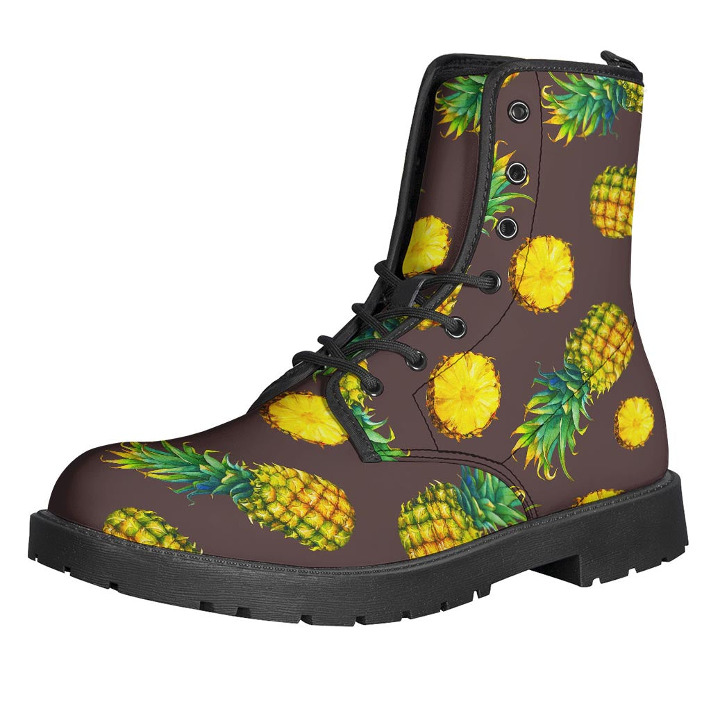Brown Pineapple Pattern Print Backpack