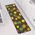 Brown Pineapple Pattern Print Long Kitchen Mat