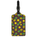 Brown Pineapple Pattern Print Luggage Tag