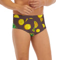 Brown Pineapple Pattern Print Men's Briefs