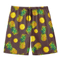 Brown Pineapple Pattern Print Men's Swim Trunks