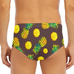 Brown Pineapple Pattern Print Men's Triangle Swim Briefs