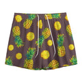 Brown Pineapple Pattern Print Mesh Shorts