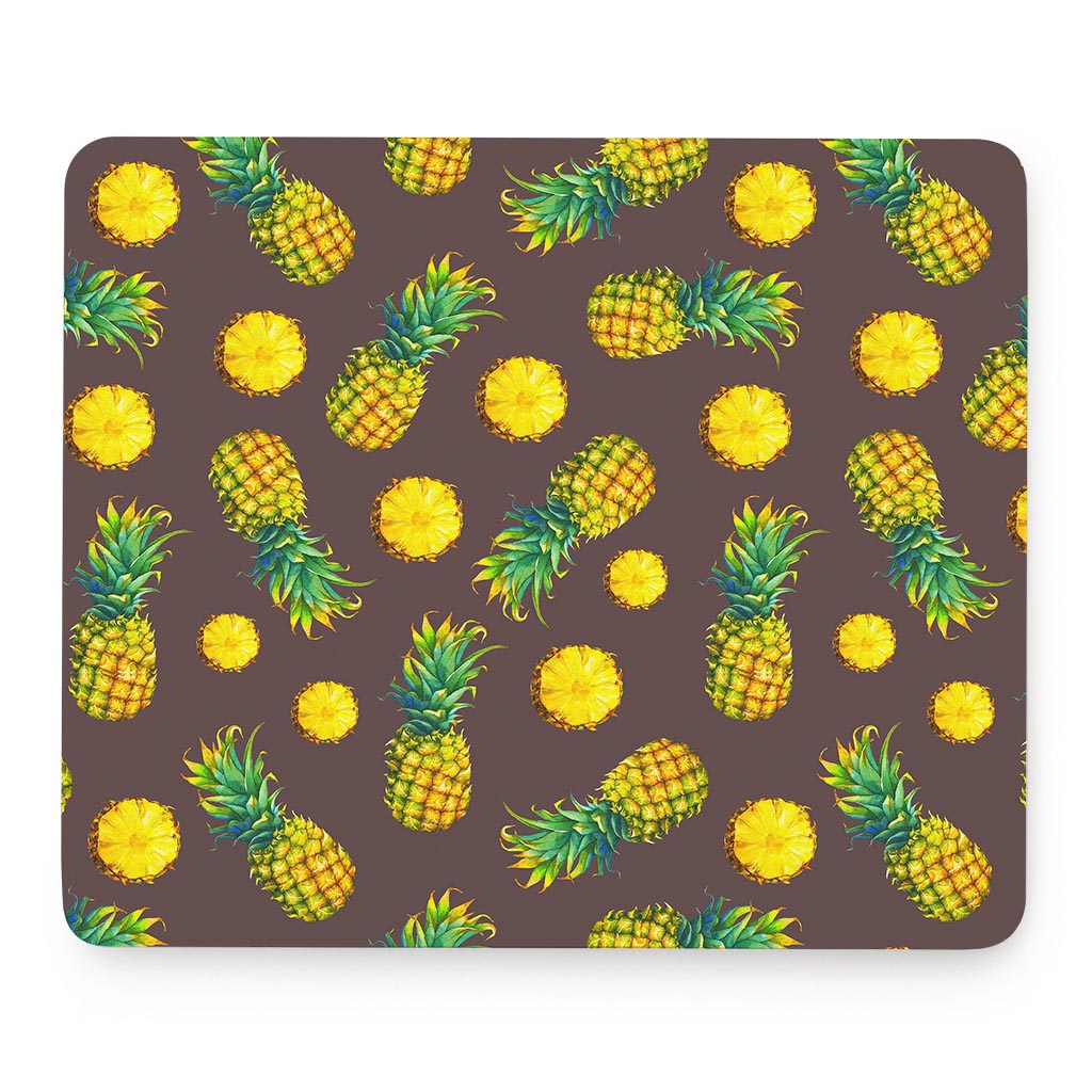 Brown Pineapple Pattern Print Mouse Pad