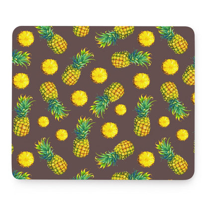 Brown Pineapple Pattern Print Mouse Pad