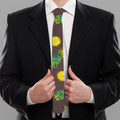 Brown Pineapple Pattern Print Necktie