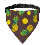 Brown Pineapple Pattern Print Over The Collar Dog Bandana