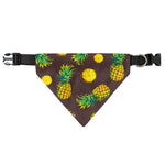 Brown Pineapple Pattern Print Over The Collar Dog Bandana