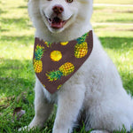 Brown Pineapple Pattern Print Over The Collar Dog Bandana