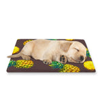 Brown Pineapple Pattern Print Pet Cooling Mat Cover