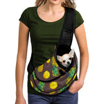 Brown Pineapple Pattern Print Pet Sling Carrier