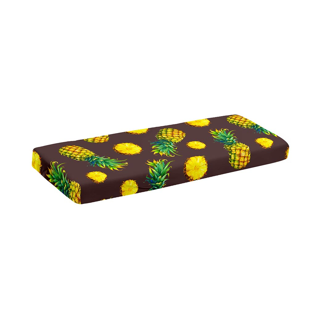 Brown Pineapple Pattern Print Piano Keyboard Cover