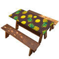 Brown Pineapple Pattern Print Picnic Table Cover