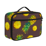 Brown Pineapple Pattern Print Portable Lunch Bag