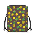 Brown Pineapple Pattern Print Rectangular Crossbody Bag